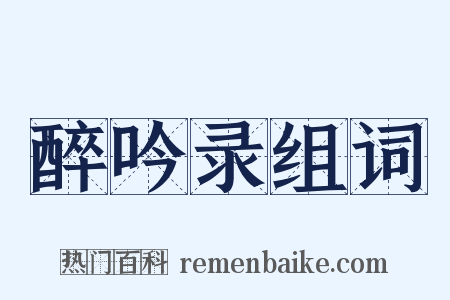 醉吟录组词是什么意思的图片